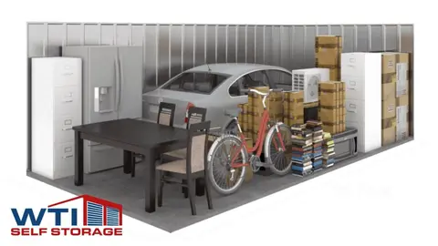 10'x20' storage unit (200 sq ft) interior view