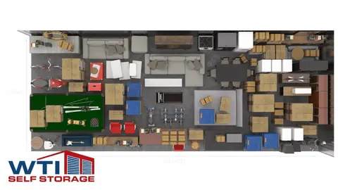 50'x100' storage unit (5000 sq ft) interior view